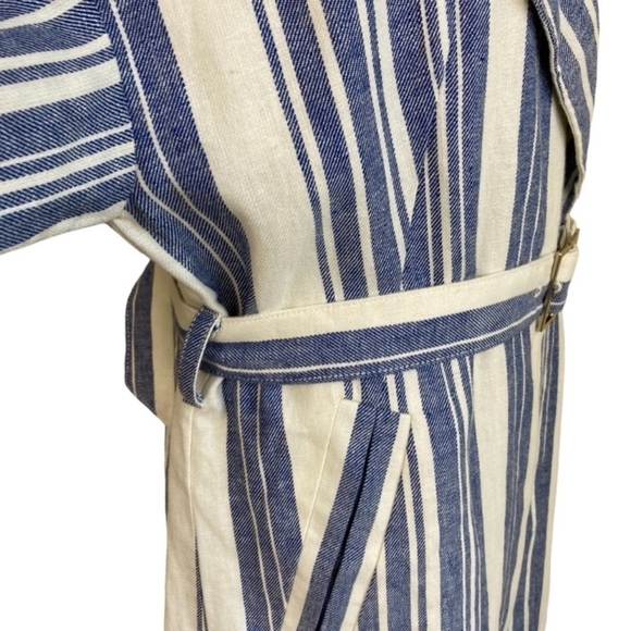 Anthropologie Elevenses Lagenlook Boho Striped Linen Duster Kimono Jacket Sz S - Picture 8 of 16